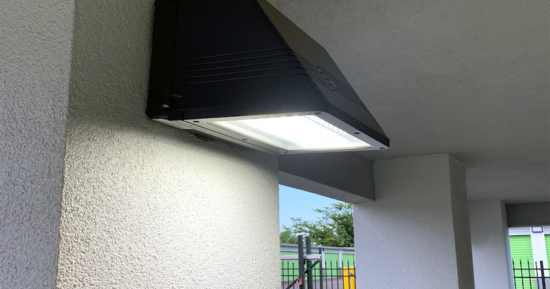 LED light in storage facility