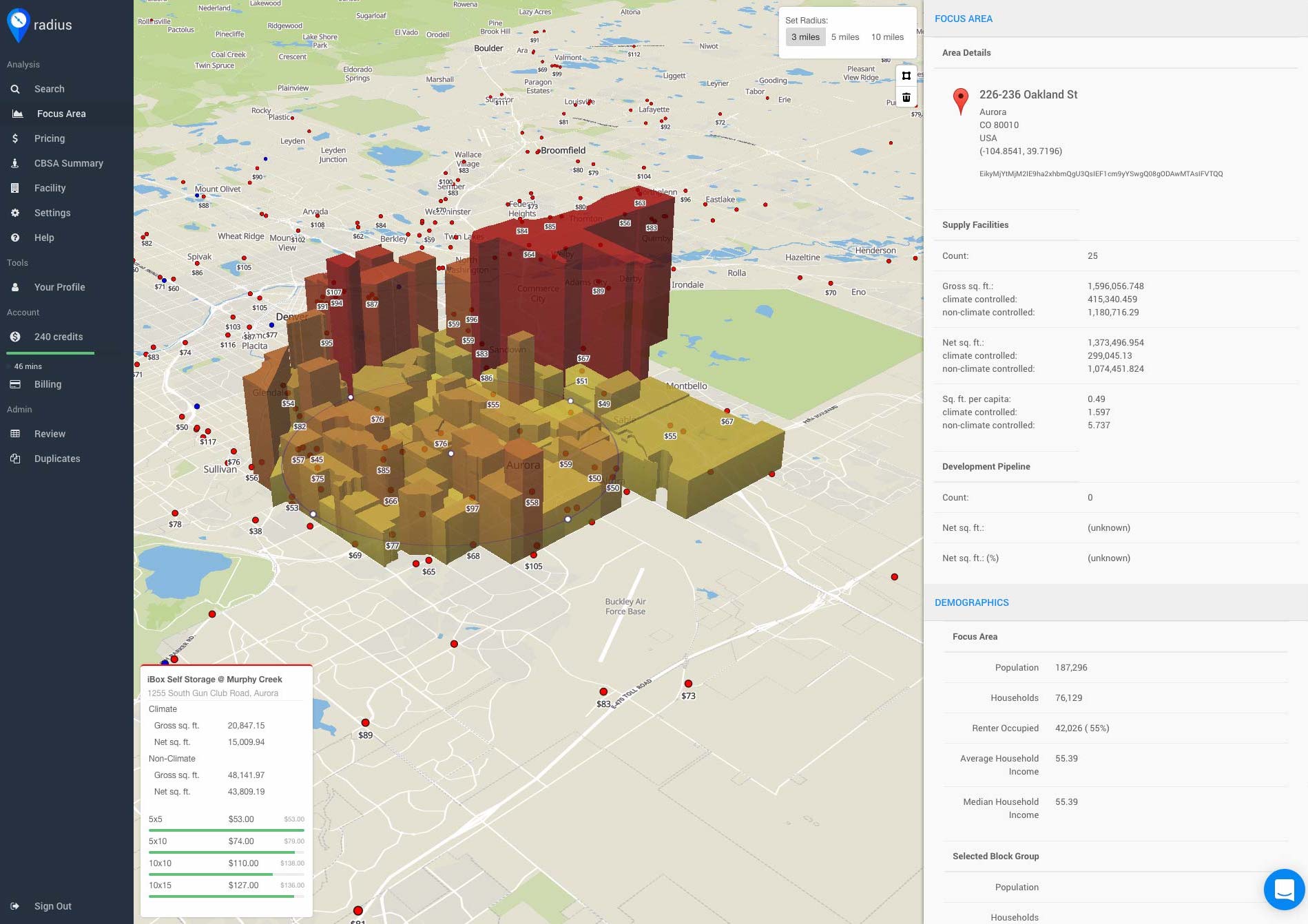 Radius feature