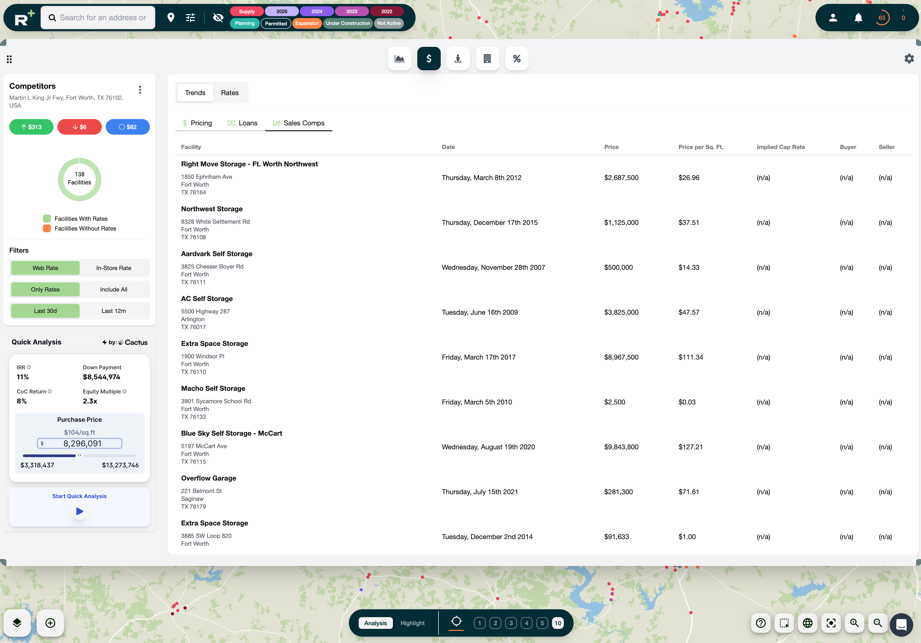 sales history platform screenshot